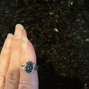 Elegant Silver and Blue Women's Ring